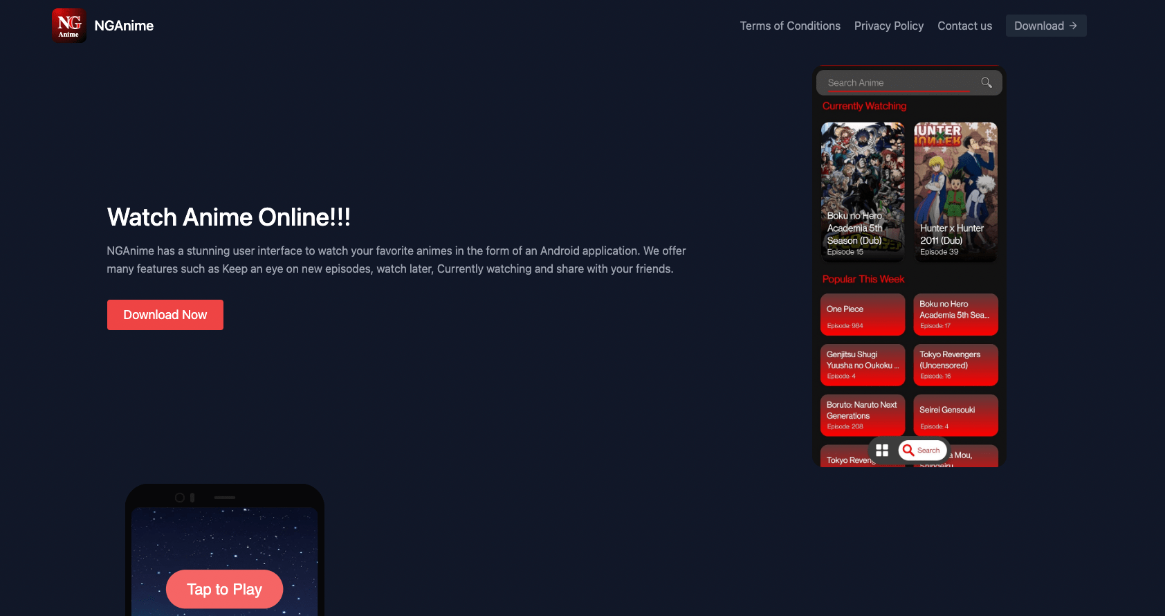 NGAnime Website images