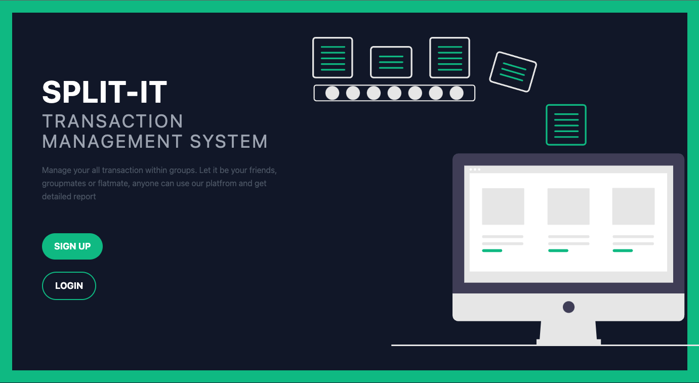 Split-it Web app images
